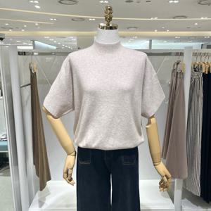 [밸리걸] 모크넥 하프 슬리브 니트 608570