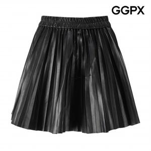 [GGPX] 플리츠 미니 밴딩 페이크 레더 큐롯 스커트 (GP9SK038F)