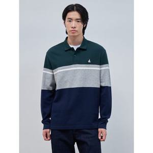 [빈폴멘] 니트라이크 컬러블럭 칼라넥 티셔츠  그린 (BC4941C22M)