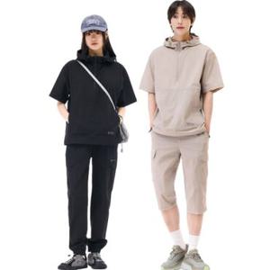 [체이스컬트] 커플 공용 아노락 반팔 티셔츠 3컬러