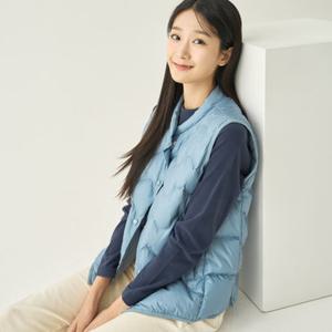 [지센] (2컬러) 물결퀼팅 밴드넥 경량 베스트 LCLWNA24