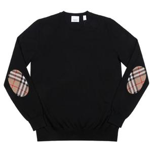버버리니트 벰톤 울 엘보 패치 80170191 블랙