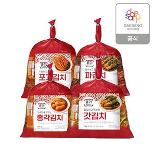 종가 포기김치900g+ 총각김치850g+파김치900g+갓김치1kg