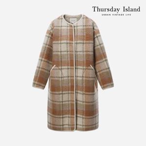 [써스데이아일랜드]덤블 믹스 체크 코트(T226MCT134W)