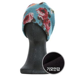 [샵앤]국산 여성 기모안감 꿀벌 꽃 실내두건 비니 방한 모자 TRW-WH-0798-블루