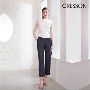 크레송 인디고 린넨 블렌디드 세미 배기팬츠 C241B401A_24
