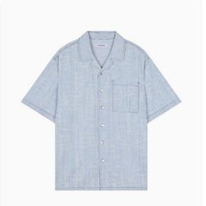 [버커루] 남자원포켓 오픈카라 데님 반팔 셔츠(B252DS112P)
