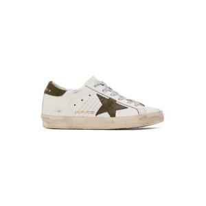 Golden Goose 스니커즈 SSENSE 익스클루시브 화이트   그린 슈퍼스타 스니커즈 241264F128080