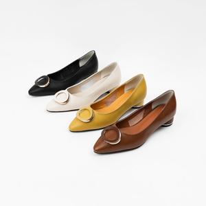 [신난다슈]여성 펌프스 힐 3cm 4종 여자 스틸레토 정장 구두 발편한 통굽 소가죽 BL257266