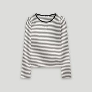 [코데즈컴바인]스트라이프 자수 포인트 티셔츠 CKC-TS303W8