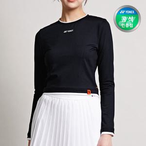 요넥스 테니스 크롭 긴팔 티셔츠 여성용 블랙 245TL004F