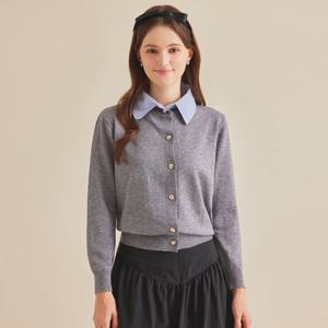 [FOCUS] 셔츠카라배색오픈단추니트 PBBF4F3KT2041