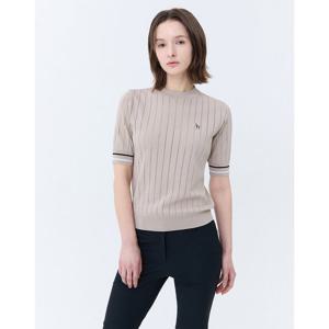 헤지스 골프 여성 24SS 클리어런스스테디셀러라인 위빙 반팔니트 (BEIGE) WWSW4B312I1