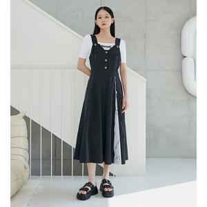 [에고이스트]배색 포인트 슬리브리스 롱 원피스 (ER2RD560)