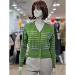 [아날도바시니]배색 단가라 브이넥 가디건 AY02KC33S