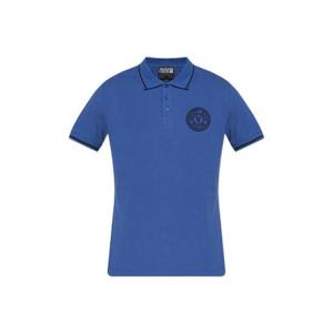 Versace 진스 꾸뛰르 로고 자수 반팔 폴로 셔츠 79GAGT01CJ01T 289 TP948345802