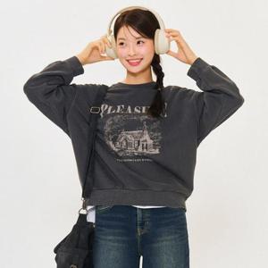 체이스컬트 HC24 피그먼트 그래픽 맨투맨 EERG5181B09