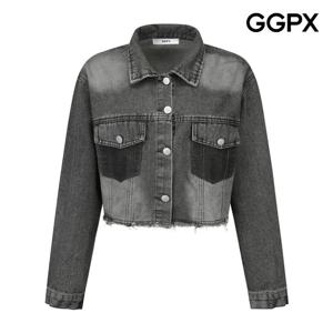 GGPX  그라데이션 워싱 크롭 프린지 데님 자켓 (GP9JK012F)
