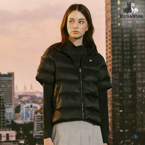 [블랙앤화이트]여성 경량 반팔 다운 점퍼 1005LBWP_BLACK