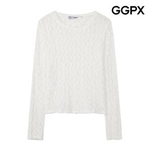 GGPX  라운드넥 시스루 레이스 블라우스 (GP9SH049F)