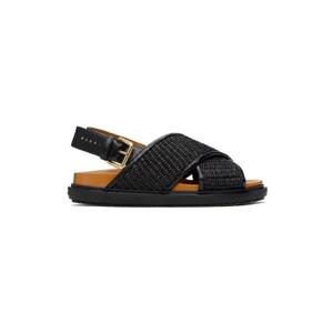 25 FW 마르니 여성 블랙 퍼스벳 샌들 241379F124023