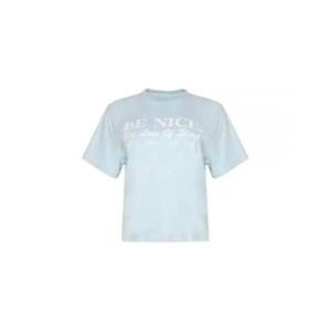 스포티앤리치 반팔 티셔츠 TO046S412BB Free Baby Blue White