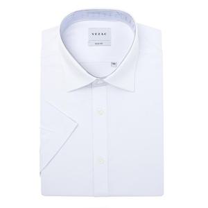 [예작(셔츠)]여름 반팔셔츠 슬림핏 시원한 모달 스판 화이트 셔츠YJEMBS255WH