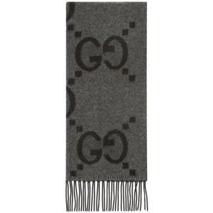 구찌 머플러 스카프 6742754GABX1360 GRAY BLACK DOM