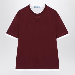프라다 반팔 티셔츠 3547BAAO15ZG Burgundy