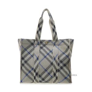 [버버리] SS25 여성 미디엄 체크 토트백 8090405 LL MD KNIT TOTE CH4 B9629