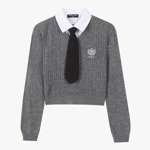 [더데이걸]타이세트 셔츠 달린 스웨터티셔츠TGKA25W06