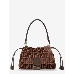[FENDI] 라프리마 여성 크로스바디 백 Mamma 바게트 미디엄 FF 벨벳 자카드 8BR833 AT14F0L1B CHOCOLATEOS /12