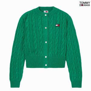 타미진스 장원영 오버핏 TOMMY 뱃지 케이블 가디건 T32E6KCD10TWT2