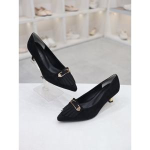 [코디엘루]스웨이드 태슬 여성 미들힐 펌프스 6cm CDSP500598-1