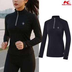 콜핑 여성 아이스본 스판 냉감 등산 긴팔 반집업 티셔츠 KSC429ST9W