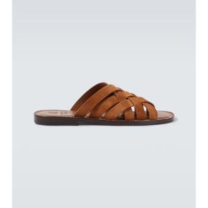 Brunello Cucinelli 우븐 스웨이드 샌들 P01041889