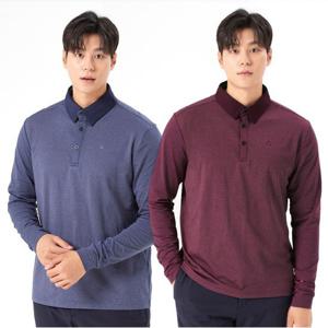 콜핑 약기모 보온 멜란지 남자 가을 등산 긴팔 카라 티셔츠
