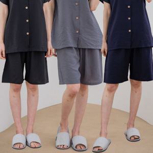 에이원 남성 여성용 인견 단색 커플 5부 잠옷바지
