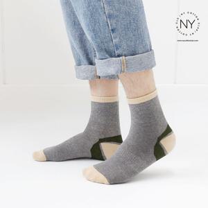[NY코튼클럽] 남자 중목 배색 포인트 양말 2312 10족