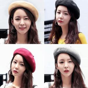 울 앙고라 베레모 겨울 여성 모자 선물 겨울 벙거지 털모자