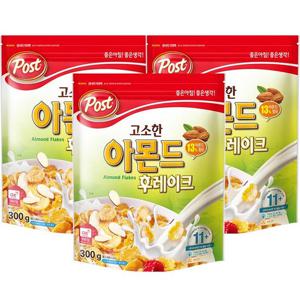 포스트 고소한 아몬드 후레이크300g x 3개+사은품랜덤증정(ID당1개)