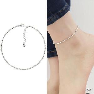 92.5 실버 컷팅 볼 2mm 레이어드 은 발찌