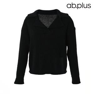[ab.plus] 넥 카라 포인트 무지 긴팔 니트 (LSX4MW31A)