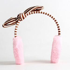 핑크 머리띠 귀마개 방한 털 겨울