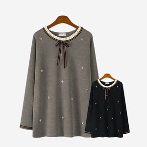 [에스티아] 5176 진주 프릴 티셔츠 빅사이즈