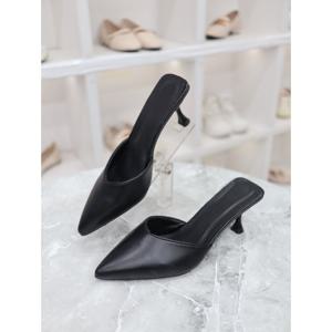[블리아르]포인티드 토 심플 미들힐 뮬 블로퍼 6cm MDBL500015