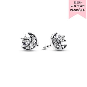 [판도라(주얼리)][백화점 보증서 제공]스파클링 문 & 스타 스터드 이어링_292990C01_A