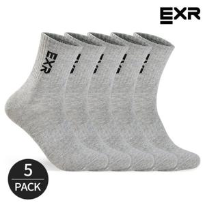 EXR 남성 로고포인트 스탠다드 중목양말 5P_GY