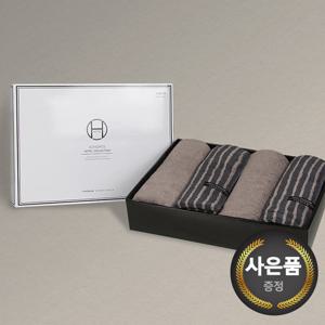 송월타올 호텔컬렉션 스트라이프 솔리드44 4매 선물세트(쇼핑백)