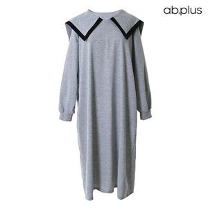 [ab.plus] 세일러 카라 배색 포인트 롱 원피스 (LSY1MO48A)